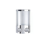 Silver Heavy Duty Plastic Two Chamber Wall Mount Soap Dispenser