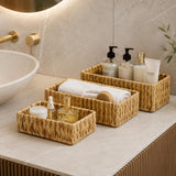 Set of Three Natural Water Hyacinth Baskets