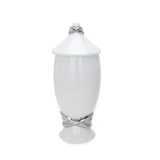 16" White and Silver Abstract Urn Ceramic Ginger Jar