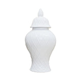21" White Geometric Urn Ceramic Ginger Jar