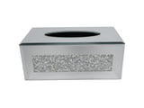 Silver Mirrored Glass Bling Tissue Box Cover