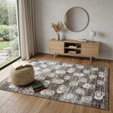 4' X 6' Brown and Beige Abstract Area Rug
