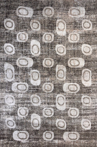 5' X 8' Brown and Beige Abstract Area Rug
