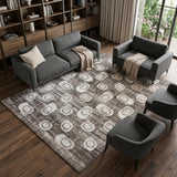 7' X 10' Brown and Beige Abstract Area Rug