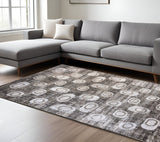 8' X 11' Brown and Beige Abstract Area Rug