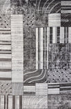 5' X 8' Gray Brown and Beige Abstract Area Rug