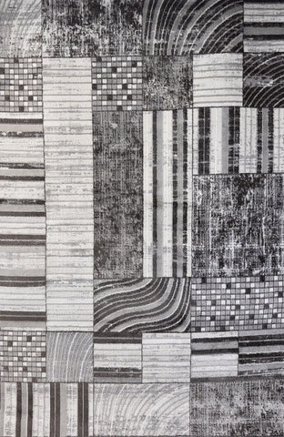 5' X 8' Gray Brown and Beige Abstract Area Rug