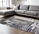8' X 11' Gray Brown and Beige Abstract Area Rug