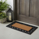 18" X 30" Beige and Black Rubber and Coir Outdoor Door Mat