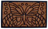 18" X 30" Beige and Black Rubber and Coir Outdoor Door Mat