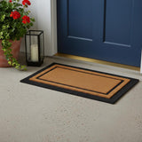 18" X 30" Beige and Black Rubber and Coir Outdoor Door Mat