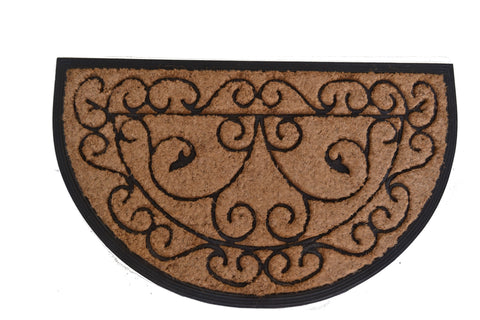 8' X 10' Ivory And Beige Damask Washable Indoor Outdoor Area Rug