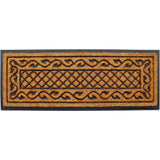 18" X 47" Beige and Black Rubber and Coir Outdoor Door Mat