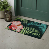 18" X 30" Blue and Pink Coir Tropical Outdoor Door Mat