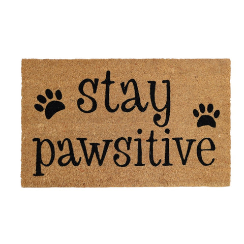 18" X 30" Beige and Black Coir Outdoor Door Mat