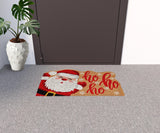 18" X 30" Beige and Red Coir Snowflake Outdoor Christmas Door Mat