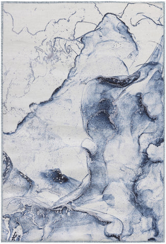 3' X 4' Ivory Abstract Power Loom Area Rug