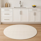 4' Ivory Geometric Round Rug