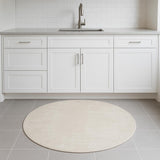 4' Ivory Abstract Round Rug