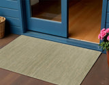 2' X 4' Green And Gold Abstract Indoor Outdoor Area Rug