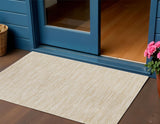 2' X 4' Ivory And Gold Abstract Indoor Outdoor Area Rug