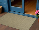 3' X 5' Green And Beige Geometric Indoor Outdoor Area Rug
