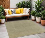 5' Green And Gold Square Abstract Indoor Outdoor Area Rug