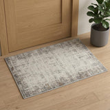 2' X 3' Ivory and Gray Abstract Area Rug