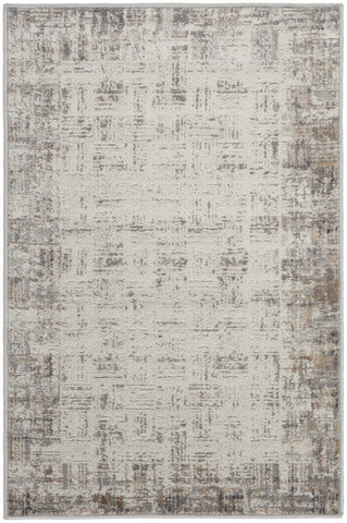 2' X 3' Ivory and Gray Abstract Area Rug