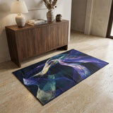 3' X 5' Blue Abstract Power Loom Non Skid Area Rug