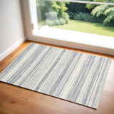 2' X 4' Blue Abstract Non Skid Area Rug