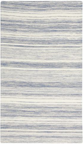 2' X 4' Blue Abstract Non Skid Area Rug