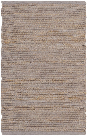2' X 3' Gray Jute Hand Woven Area Rug
