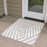 6' Gray Geometric Power Loom Runner Rug