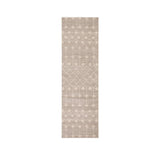 6' Beige Geometric Power Loom Runner Rug