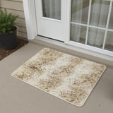 6' Ivory Plaid Power Loom Runner Rug