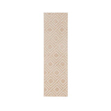 6' Beige Geometric Runner Rug