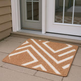 6' Brown Geometric Runner Rug