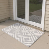 6' Gray Geometric Runner Rug