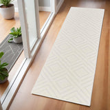 6' Ivory Geometric Runner Rug