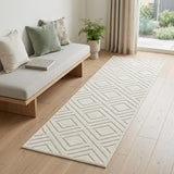 6' Ivory Geometric Runner Rug