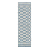 6' Blue Geometric Runner Rug