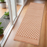 6' Brown Geometric Runner Rug