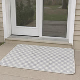 6' Gray Geometric Runner Rug