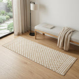 6' Tan Geometric Runner Rug