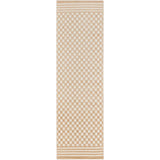 6' Tan Geometric Runner Rug