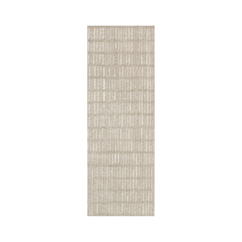 6' Beige Geometric Runner Rug