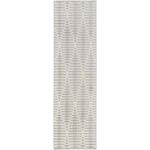 6' Gray Geometric Runner Rug