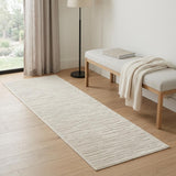 6' Beige Geometric Runner Rug