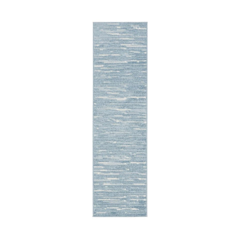 6' Blue Geometric Runner Rug
